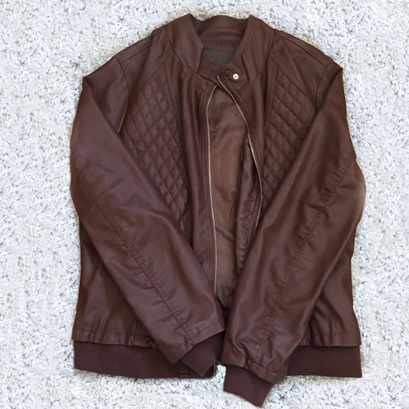 Brown Pleather Jacket - Picture 1 of 1